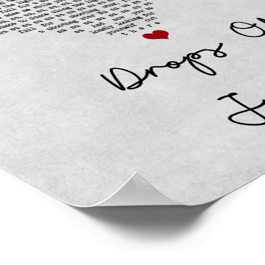 druppels jupiter grijs hartzong lyrische druk poster (Hoek)