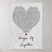 druppels jupiter grijs hartzong lyrische druk poster (Voorkant)