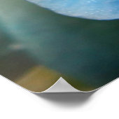 Druppels op blauwe orchidee poster (Hoek)