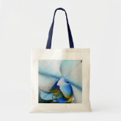 Druppels op blauwe orchidee tote bag (Voorkant)