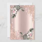 Druppels, Palmtakken, Rozen Huwelijksjubileum Kaart (Achterkant)