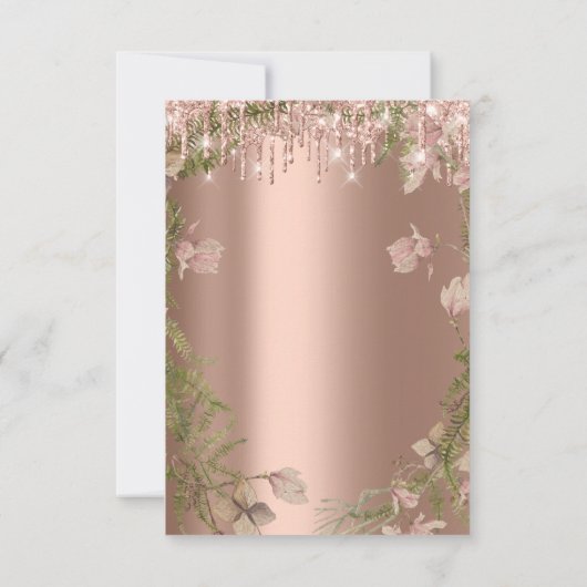 Druppels Roos bruids bruiloft krans Woodland varen Kaart (Achterkant)