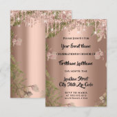 Druppels Roos bruids bruiloft krans Woodland varen Kaart (Voorkant / Achterkant)