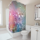 druppels voor Dandelion Blue Green Pinks Douchegordijn (In situ)