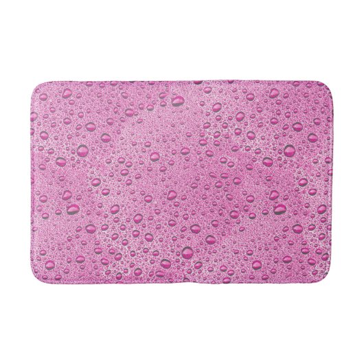 Druppels voor warm roze water badmat (Voorkant)