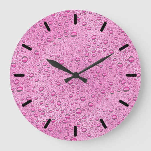 Druppels voor warm roze water grote klok (Voorkant)
