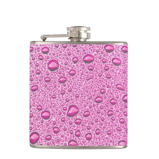 Druppels voor warm roze water heupfles (Voorkant)