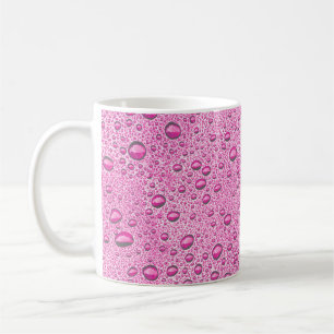 Druppels voor warm roze water koffiemok