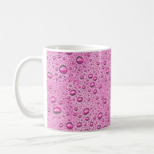 Druppels voor warm roze water koffiemok (Links)