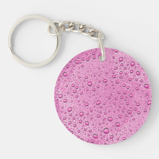 Druppels voor warm roze water sleutelhanger (Voorkant)