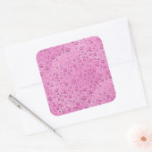 Druppels voor warm roze water vierkante sticker (Envelop)