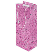 Druppels voor warm roze water wijn cadeautas (Achterkant Gekanteld)