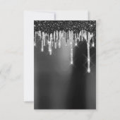 Druppels Zilver Zwart Sepia Bruiloft Bos Bruid Kaart (Achterkant)