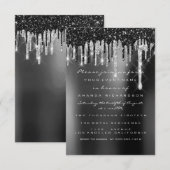 Druppels Zilver Zwart Sepia Bruiloft Bos Bruid Kaart (Voorkant / Achterkant)