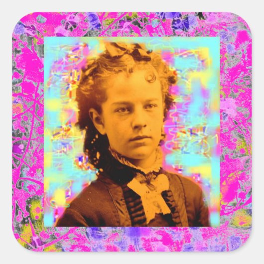 druppeltje vierkante sticker (Voorkant)