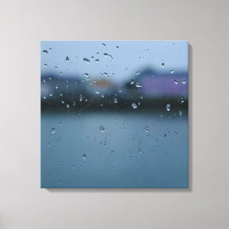 druppeltjes op glas canvas afdruk