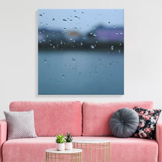 druppeltjes op glas canvas afdruk (Insitu (Woonkamer))