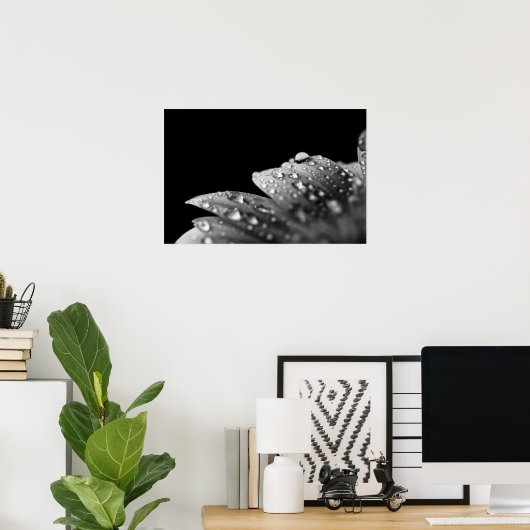 druppeltjes (zwart en wit) poster (Thuiskantoor)