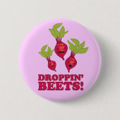 druppin-beets ronde button 5,7 cm (Voorkant)