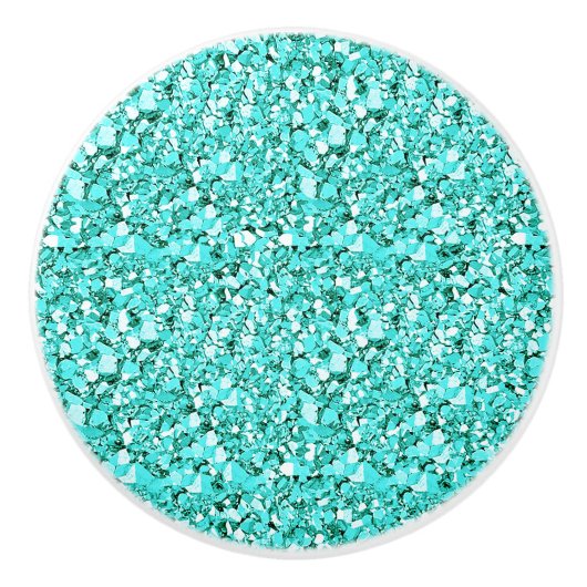 Druzy crystal - aquamarine keramische knop (Voorkant)