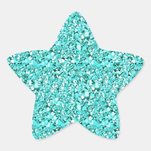 Druzy crystal - aquamarineblauw ster sticker (Voorkant)