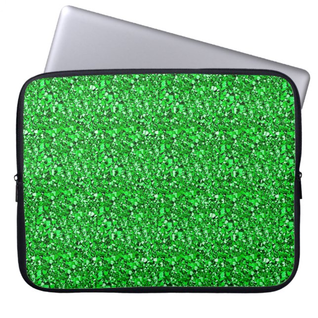 Druzy crystal - emerald green laptop sleeve (Voorkant)
