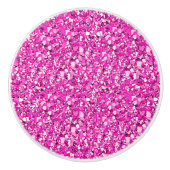 Druzy crystal - fuchsia roze keramische knop (Voorkant)