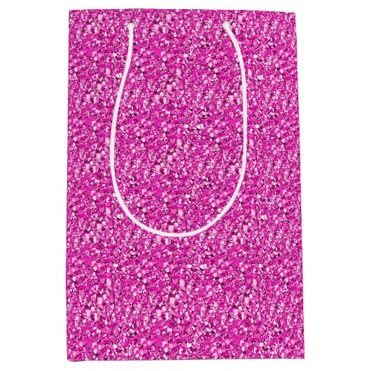 Druzy crystal - fuchsia roze medium cadeauzakje (Voorkant)