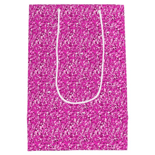 Druzy crystal - fuchsia roze medium cadeauzakje (Achterkant)