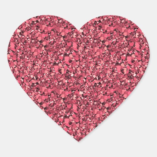 Druzy crystal - garnet red hart sticker (Voorkant)
