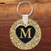 Druzy crystal monogram - metallisch goud sleutelhanger (Voorkant)