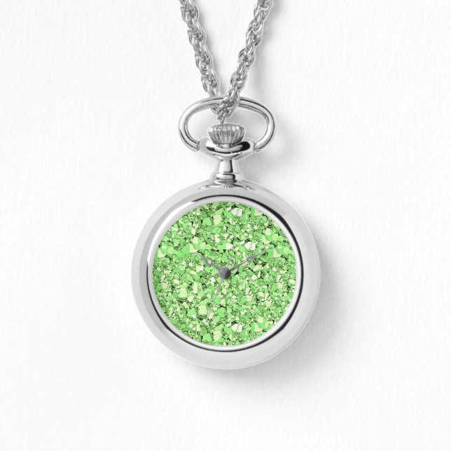 Druzy crystal - peridot green horloge (Voorkant)
