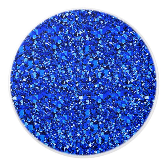 Druzy crystal - sapphire blue keramische knop (Voorkant)