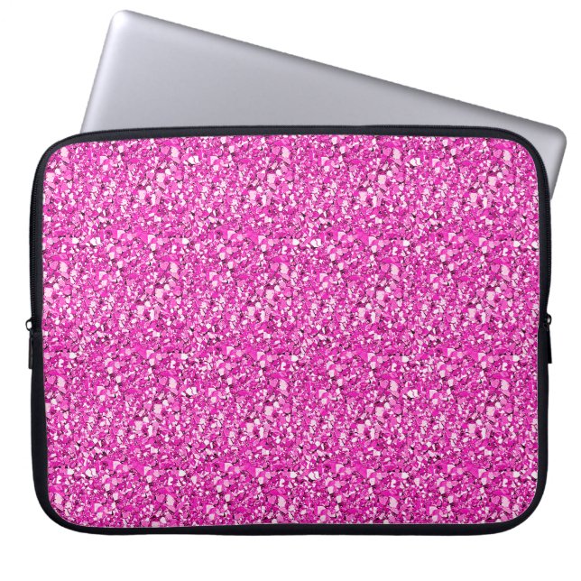 Druzy kristal - fuchsia roze laptop sleeve (Voorkant)