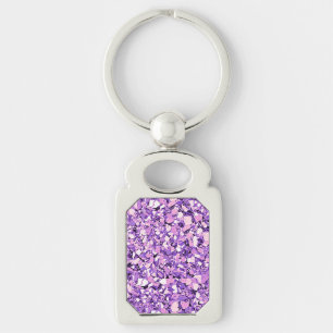 Druzy kristal - lichte orchidee sleutelhanger
