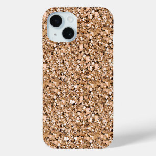 Druzy kristal - roos goudkleur iPhone 15 case