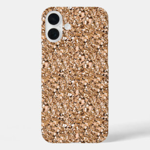 Druzy kristal - roos goudkleur iPhone 16 plus hoesje