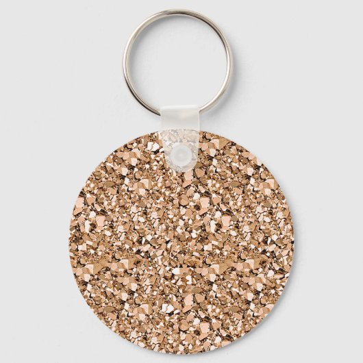 Druzy kristal - roos goudkleur sleutelhanger (Voorkant)