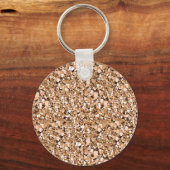 Druzy kristal - roos goudkleur sleutelhanger (Voorkant)