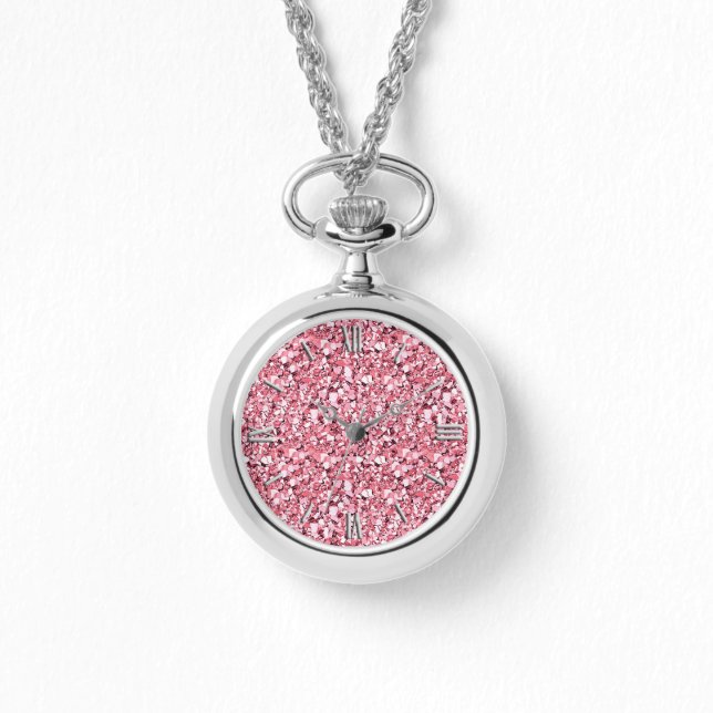 Druzy kristal - roos kwarts roze horloge (Voorkant)
