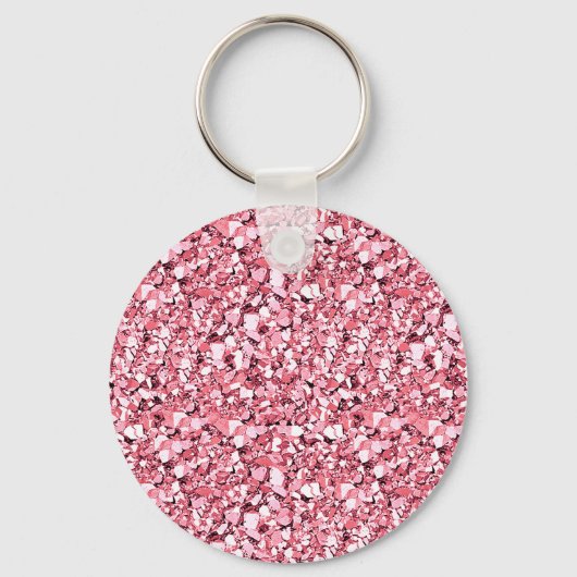 Druzy kristal - roos kwarts roze sleutelhanger (Voorkant)