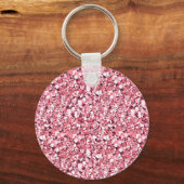 Druzy kristal - roos kwarts roze sleutelhanger (Voorkant)