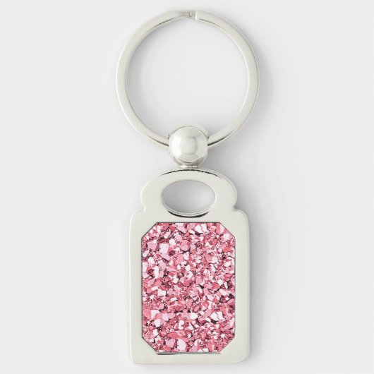 Druzy kristal - roos kwarts roze sleutelhanger (Voorkant)