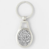 Druzy kristal - witte goudkleur sleutelhanger (Voorkant)