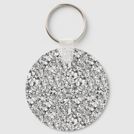 Druzy kristal - witte goudkleur sleutelhanger (Voorkant)