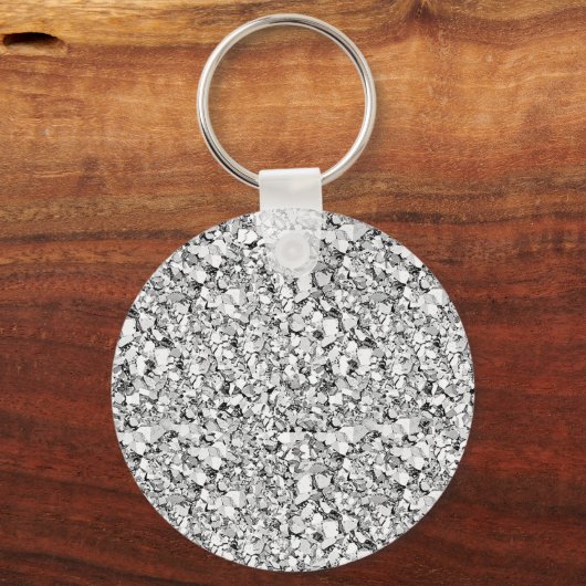 Druzy kristal - witte goudkleur sleutelhanger (Voorkant)