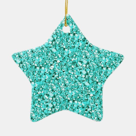 Druzy kwarts kristallen - aquamarineblauw keramisch ornament (Voorkant)