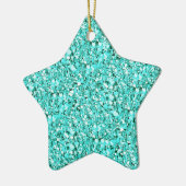 Druzy kwarts kristallen - aquamarineblauw keramisch ornament (Links)