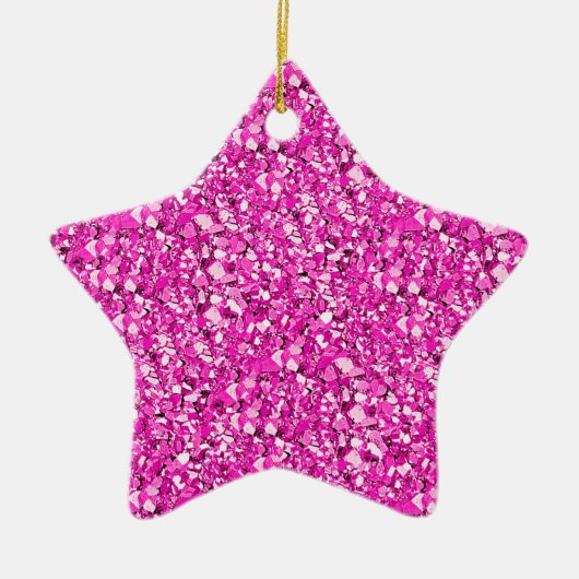 Druzy kwarts kristallen - fuchsia roze keramisch ornament (Voorkant)