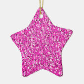 Druzy kwarts kristallen - fuchsia roze keramisch ornament (Links)